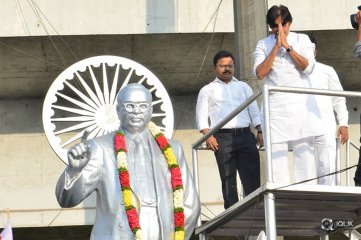 Pawan Kalyan at Ambedkar Statue